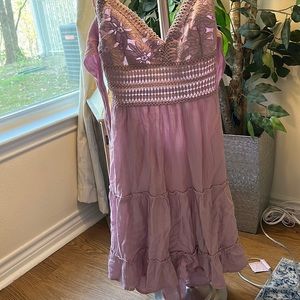 Purple tie back summer dress